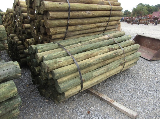 Approx 60-4inx7.5ft Treated Wood Posts