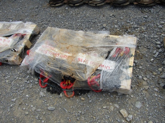 Pallet of (8) New 5/16 Chain Slings 7ft Grade 80