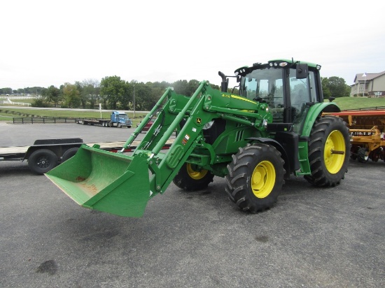 6140M John Deere Tractor W/ Cab and 640R Self Leveling Loader