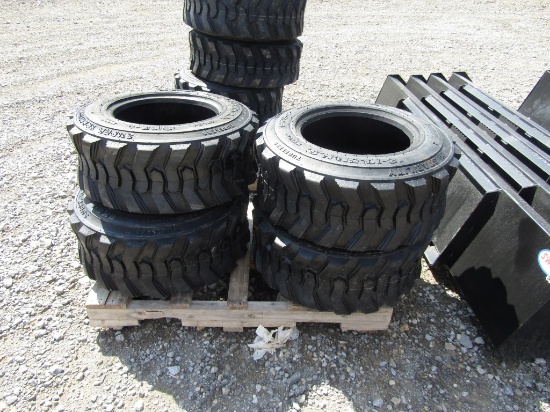 (4) New 12-16.5 Skid Steer Tires