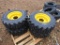(4) NEW 12-16.5 YELLOW SKID STEER TIRES AND RIMS - ALL ONE PRICE