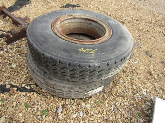 (2) 10.00R20 TRUCK TIRES AND RIMS - BOTH ONE PRICE
