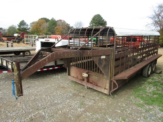 20FT MID-AMERICA GOOSENECK STOCK TRAILER - NO TITLE