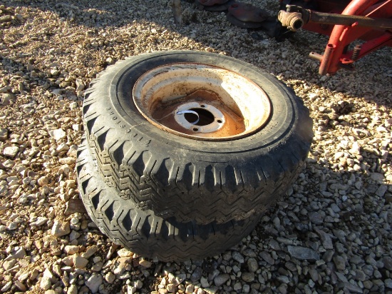 (2) 7.75-14 4LUG IMPLEMENT TIRES AND WHEELS