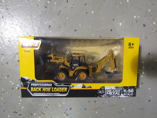 NEW HUINA 1/50TH DIE CAST BACKHOE