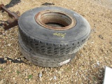 (2) 10.00R20 TRUCK TIRES AND RIMS - BOTH ONE PRICE