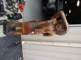 6FT WOODEN INDIAN STATUE