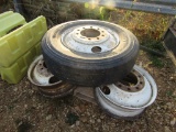 11R-24.5 SEMI TIRE AND 4 WHEELS - ALL ONE PRICE