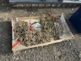 PALLET OF (10) 5/16'' 20FT G70 CHAINS AND (5) RATCHET BINDERS -ALL ONE PRICE