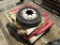 225/70R19.5 TIRE AND RIM W/ TARPS