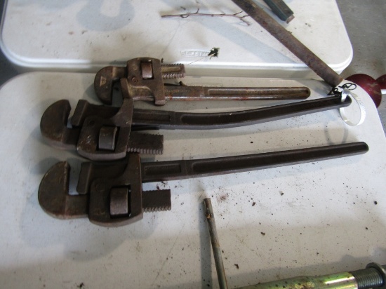 (3) PIPE WRENCHES - ALL ONE PRICE