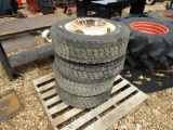 (4) 225/70R19.5 TIRES AND RIMS  - ALL ONE PRICE