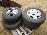 (3) 6 LUG CHEVY TIRES AND RIMS AND (1) DUALLY RIM AND TIRE