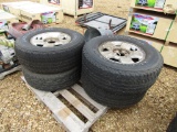 (4) 285/70R17 6 LUG CHEVY TIRES AND RIMS - ALL ONE PRICE