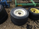 (2) 5 LUG IMPLEMENT TIRES AND RIMS - BOTH ONE PRICE