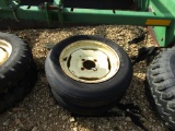 (2) 4 LUG 5.00/15 RAKE TIRES AND RIMS - BOTH ONE PRICE