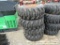 (4) NEW 12-16.5 ORANGE SKID STEER TIRES AND RIMS - ALL ONE PRICE