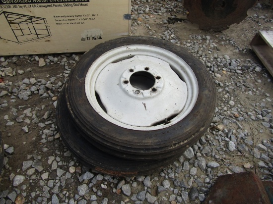 PAIR OF 400-19 TRACTOR TIRES AND RIMS - BOTH ONE PRICE