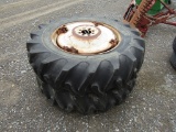 (2) 13.6/28 TRACTOR TIRES AND RIMS - BOTH ONE PRICE