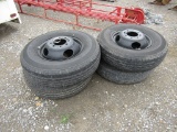 (4) 235/80R16 DUALLY TRAILER TIRES AND RIMS - ALL ONE PRICE