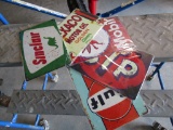 (4) METAL GASOLINE SIGNS - ALL ONE PRICE