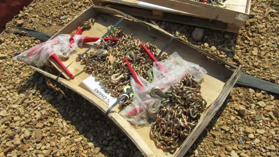 (4) NEW 20FT 3/8'' G80 CHAIN AND (4) CHAIN BINDERS - ALL ONE PRICE