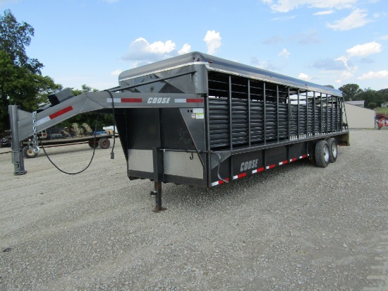 2021 26FT COOSE GOOSENECK STOCK TRAILER W/ TITLE
