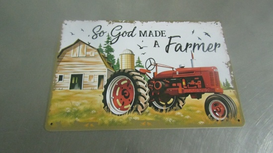 ' So God Made A Farmer'' Metal Sign - Selling For St Jude