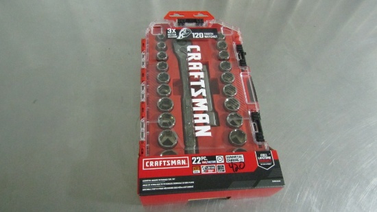 NEW 22PC CRAFTSMAN 1/2'' SAE/METRIC SOCKET SET