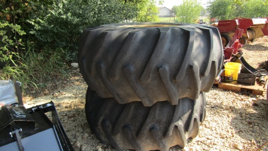 (2) 28L-26 TRACTOR TIRES AND RIMS - BOTH ONE PRICE
