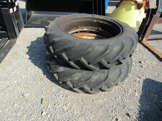 (2) 11.2/28 TRACTOR TIRES AND RIMS - BOTH ONE PRICE