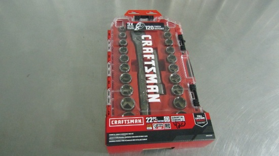 New 22pc Craftsman 1/2'' Sae/Metric Socket Set