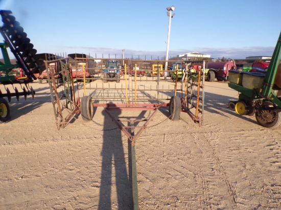 LINDSAY 4-SECTION HARROW ON MANUAL CART