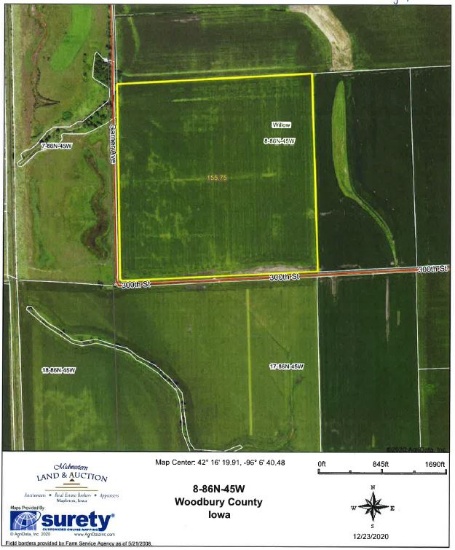 Unimproved 156 A. in Section 8, Willow Township, Woodbury County, IA