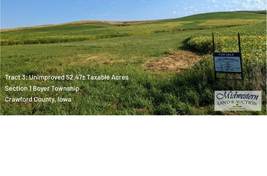 TRACT 3: Unimproved 52.47 +/- Taxable Acres