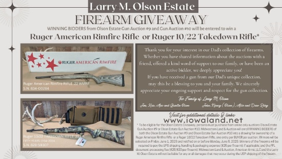 LARRY M. OLSON ESTATE GIVEAWAY ** DO NOT BID ON THIS LOT - INFORMATION ONLY **