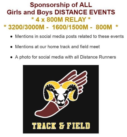 SPONSORSHIP OF ALL TRACK & FIELD MVAOCOU GIRLS & BOYS DISTANCE EVENTS