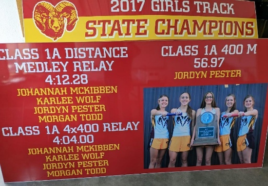 RAM TRACK & FIELD CHAMPIONS WALL BANNER