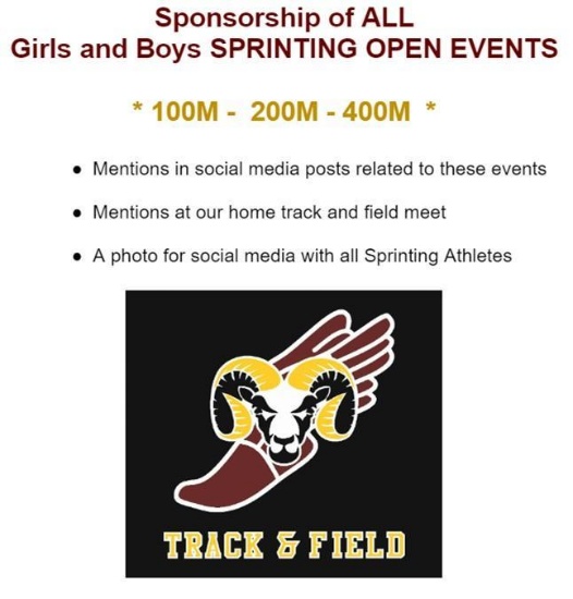 SPONSORSHIP OF ALL TRACK & FIELD MVAOCOU GIRLS & BOYS SPRINTING-OPEN EVENTS