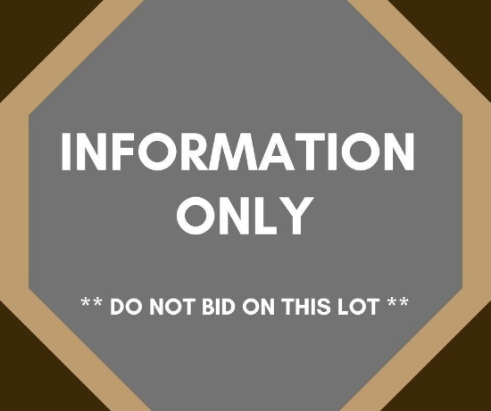 Terms & Conditions of Auction **DO NOT BID ON THIS LOT**