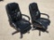 2pcs of Black / Brn Rolling Office Chairs