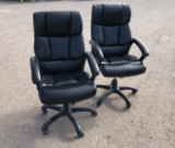 2pcs Black Rolling Office Chairs