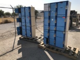 (6) Pcs of Steel Blue / Tan Lockers