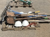Pallet of Assorted Items - Shovels, Rakes