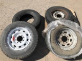 (4)pc Tires / Rims - 8 Lug for Trailer