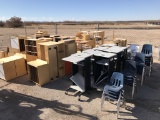 Rows of Assorted School Surplus Furniture