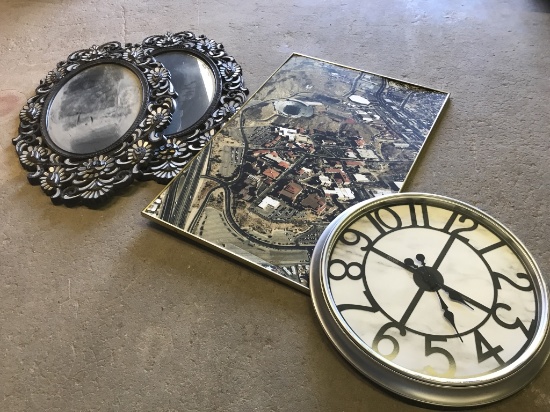 (4)pcs Clock, 2 Mirrors, Print