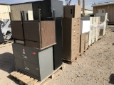 ROW of Assorted School Surplus File Cabinets