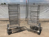 (2)pc - Rolling Stainless Tray Carts