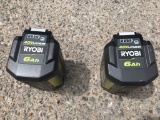 (2)pc Ryobi 40V 6ah Cordless Lithium Batteries